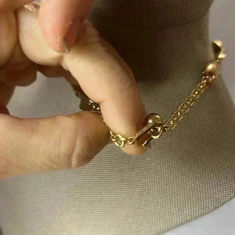 TRIFARI Gold 2 toned Link Choker NECKLACE - Picture 3 of 3